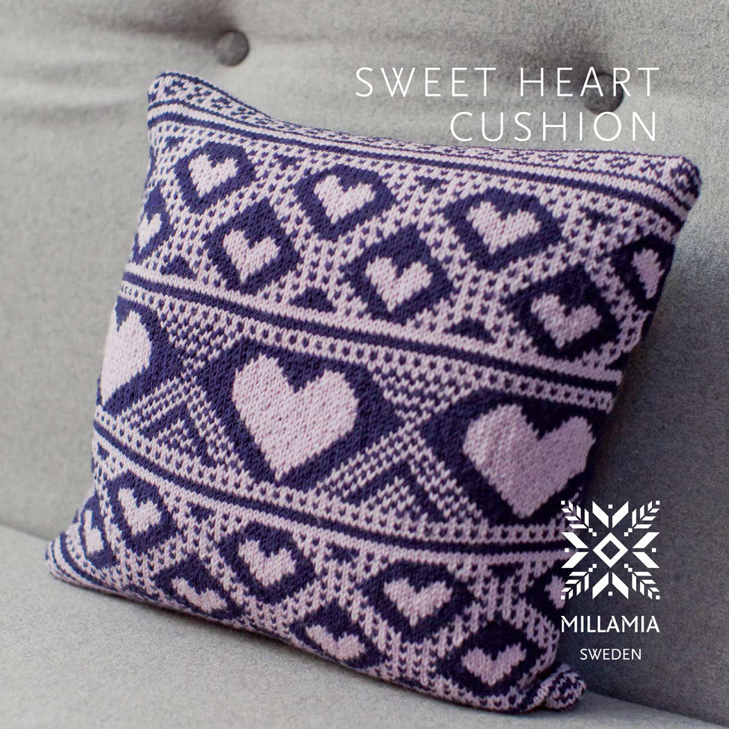 MillaMia Sweet Heart Cushion Cover Knitting Pattern