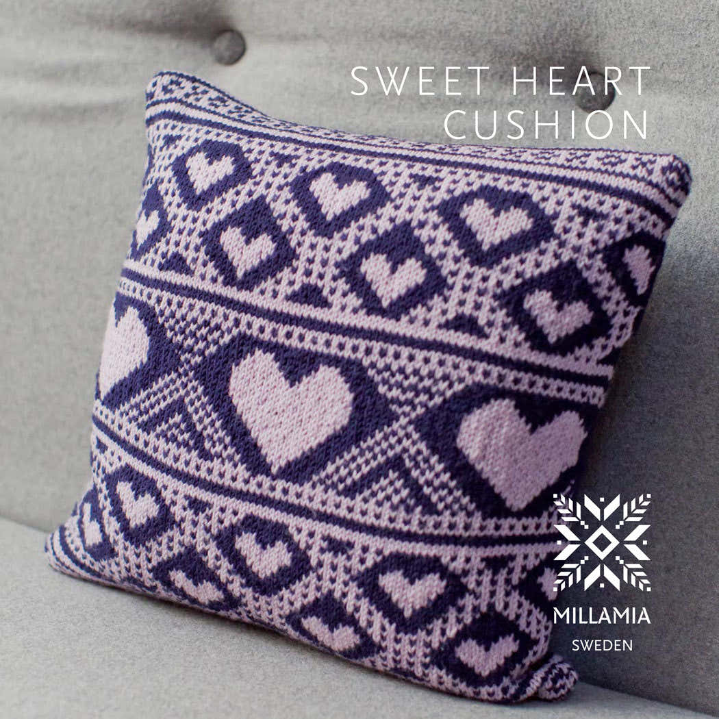 MillaMia Sweet Heart Cushion Cover Knitting Pattern