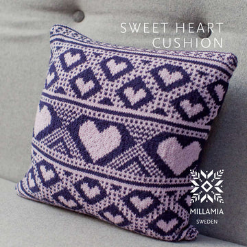 MillaMia Sweet Heart Cushion Cover Knitting Pattern