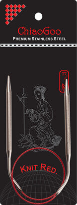 ChiaoGoo 16 in KNIT RED Circular Needles Stainless Steel