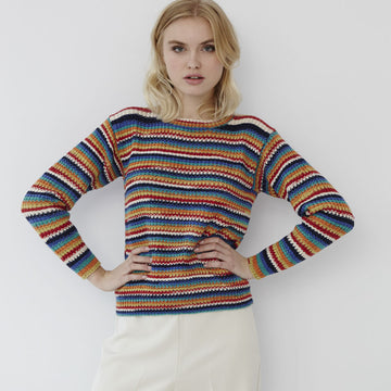 Debbie Bliss Striped Ribbed Jumper PDF
