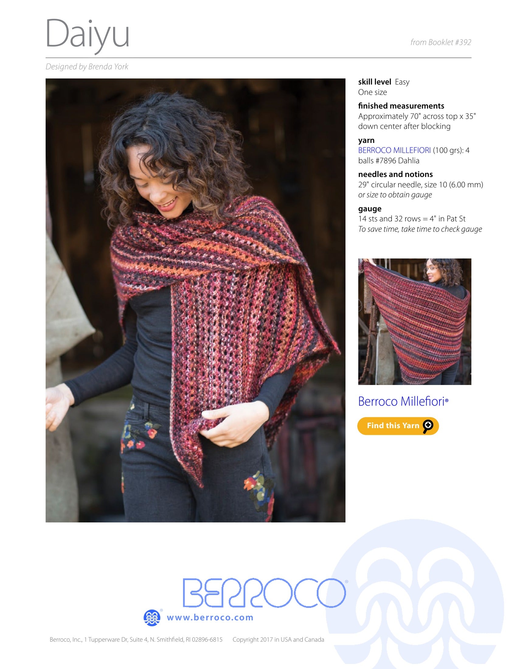 Berroco Daiyu Wrap Knitting Pattern