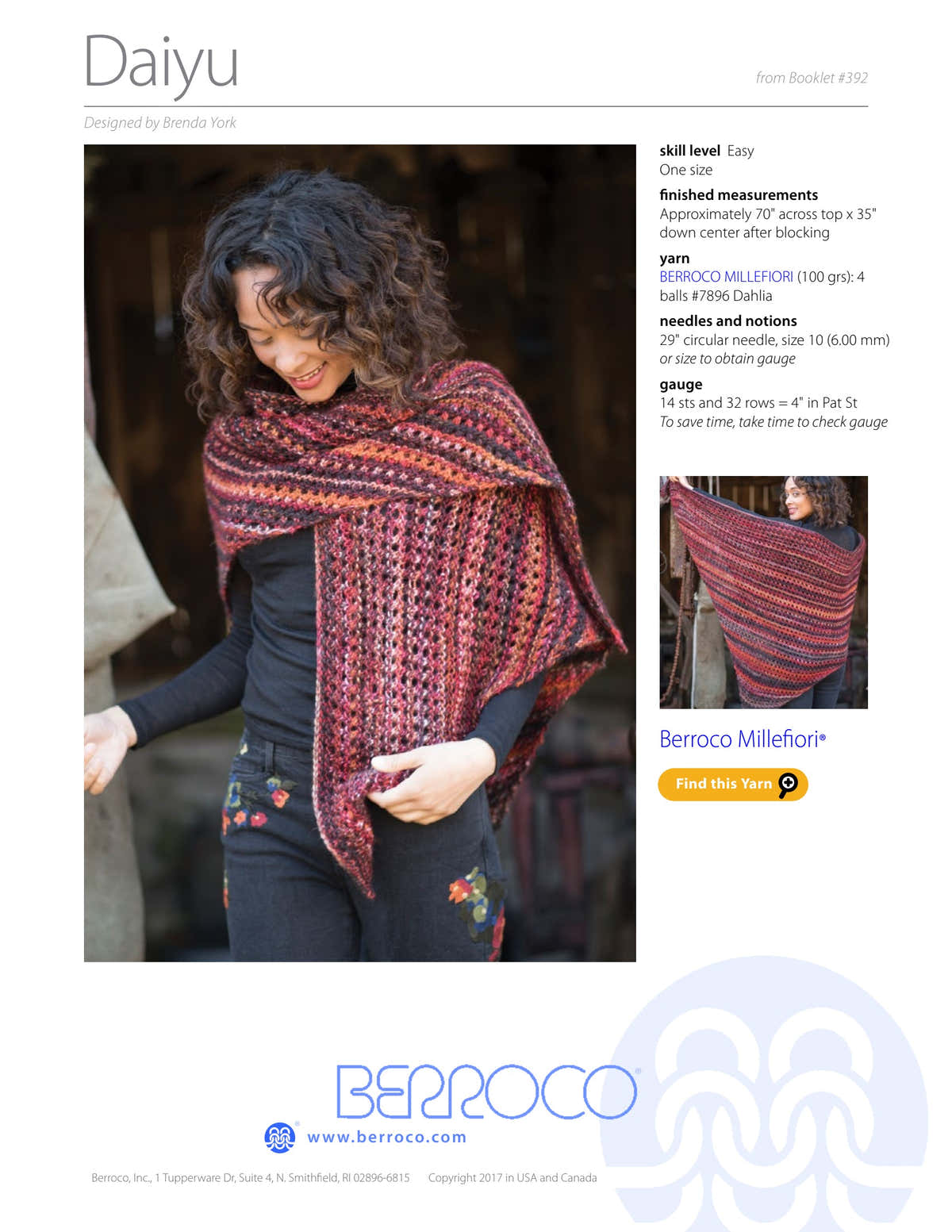 Berroco Daiyu Wrap Knitting Pattern