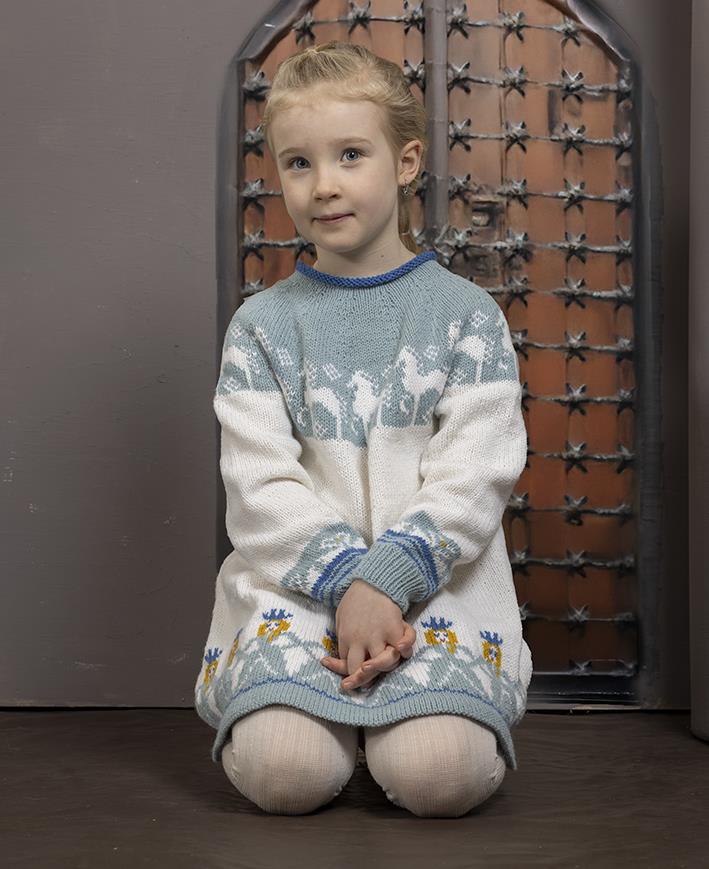 Cassandra Tunic in Viking of Norway Alpaca Storm White/Petrol PDF