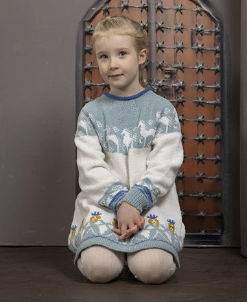 Cassandra Tunic in Viking of Norway Alpaca Storm White/Petrol PDF