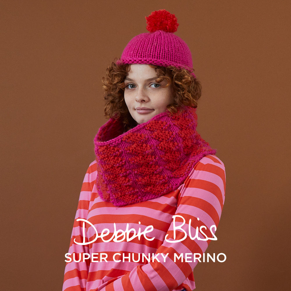 Debbie Bliss Zig Zag Cowl and Bobble Hat Knitting Pattern