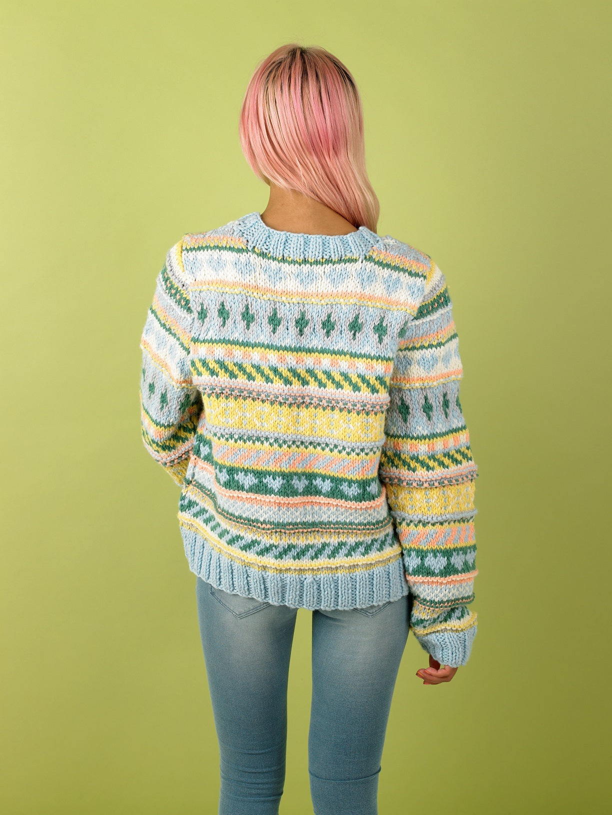 Paintbox Yarns Fizzy Fairisle Sweater for Grown Ups Knitting Pattern