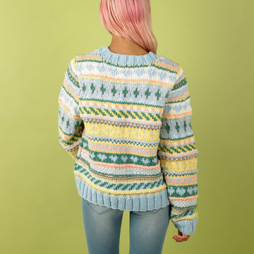Paintbox Yarns Fizzy Fairisle Sweater for Grown Ups Knitting Pattern