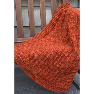 Plymouth Yarn Vertical Lines Throw Blanket Knitting Pattern