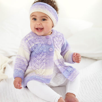 Babies Coat, Cardigan, Gilet & Headband in King Cole Cutie Pie DK - P6167 - Leaflet