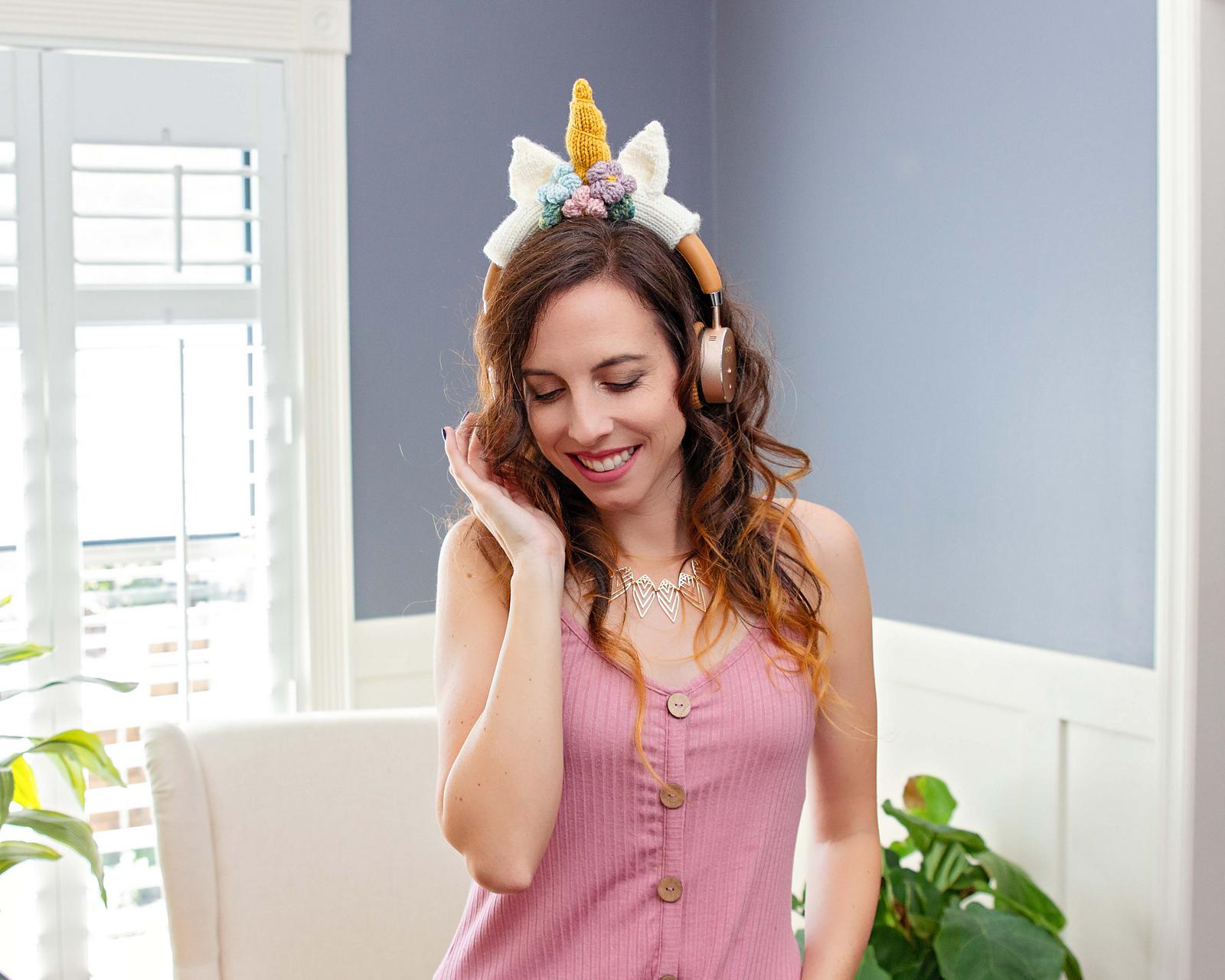 Unicorn Headphone Knit Wrap