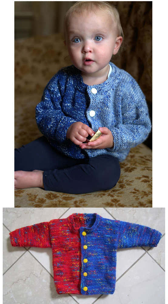 Side by Side Baby Cardigan Knitting Pattern