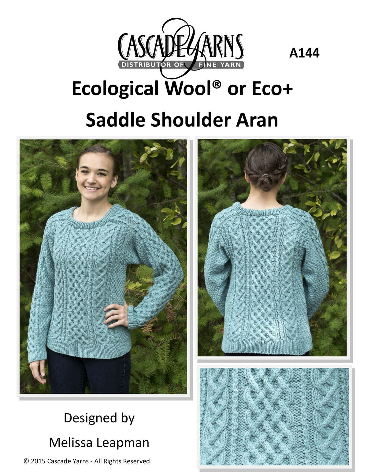 Cascade Yarns A Eco Wool Saddle Shoulder Aran Knitting