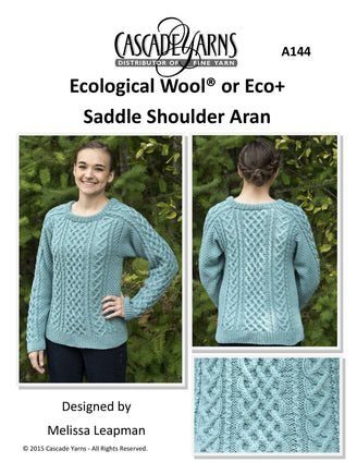 Cascade Yarns A Eco Wool Saddle Shoulder Aran Knitting
