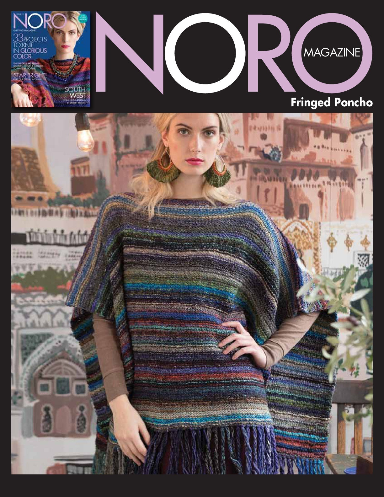 Fringed Poncho in Noro Taiyo - 14387 - PDF