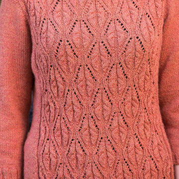 Top-Down Cable and Lace Boatneck Pullover #191