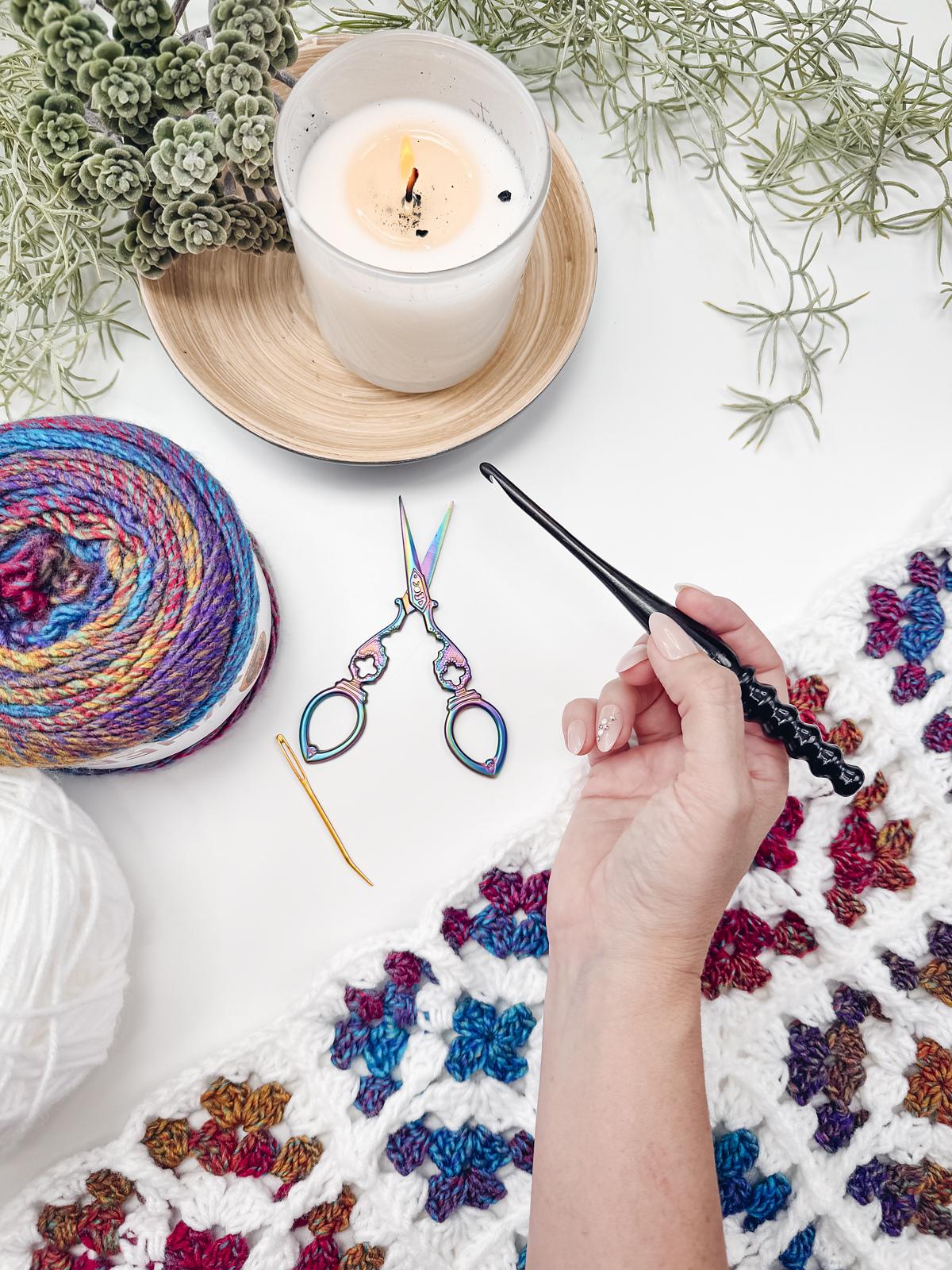 Windowpane Granny Stitch Blanket