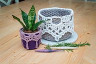 Lace Top Crochet Basket