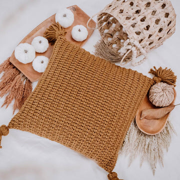 Crochet Knit Purl Pillow