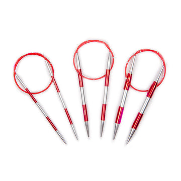 KnitPro Smartstix Red Fixed Circular Needles 16" (1 Pair)