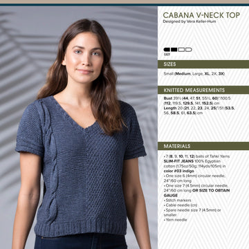Tahki Yarns Cabana V-Neck Top Knitting Pattern