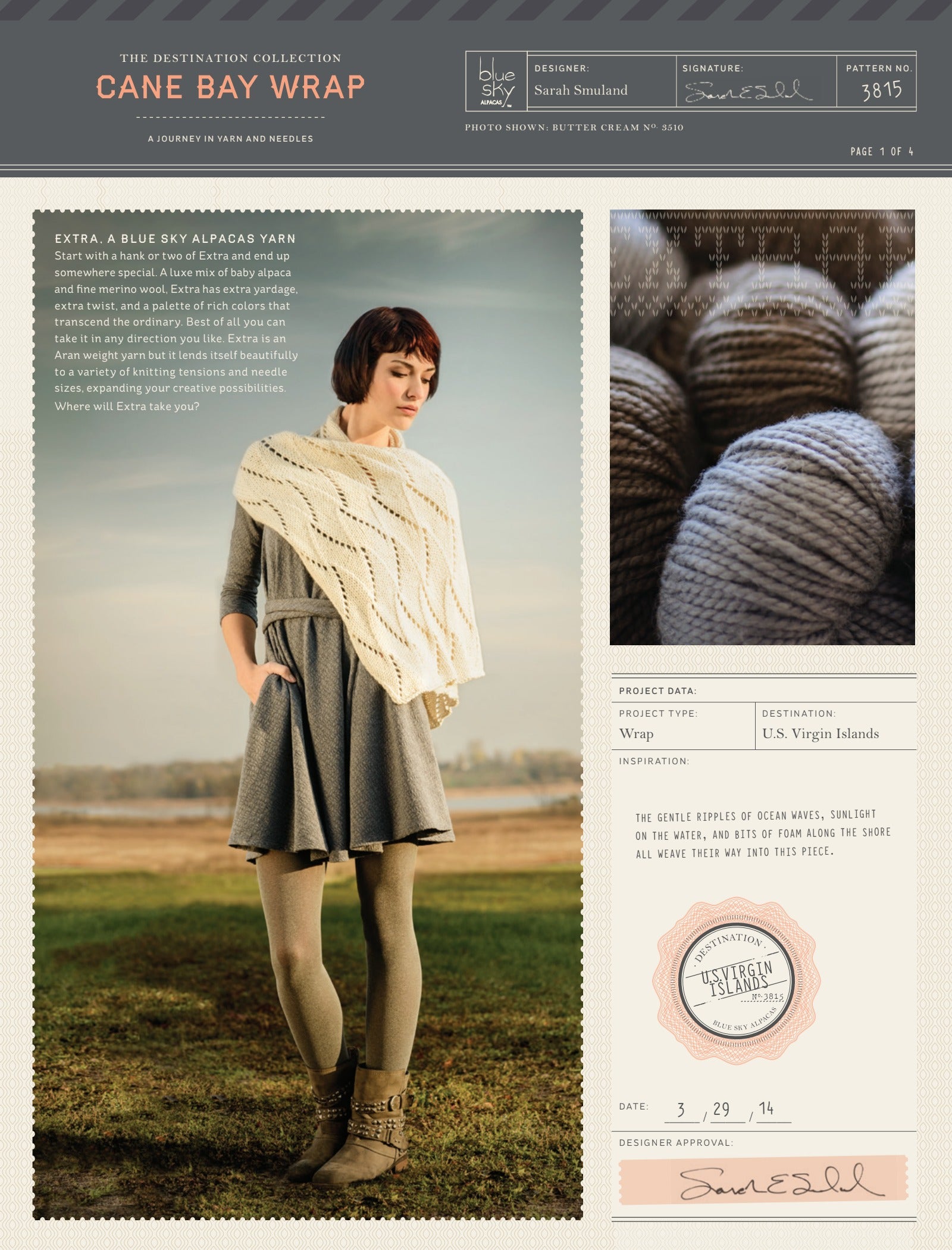 Blue Sky Fibers Cane Bay Wrap Knitting Pattern