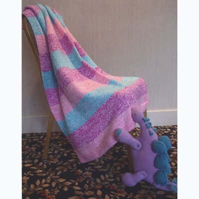 Plymouth Yarn Striped Double Stranded Blanket Knitting