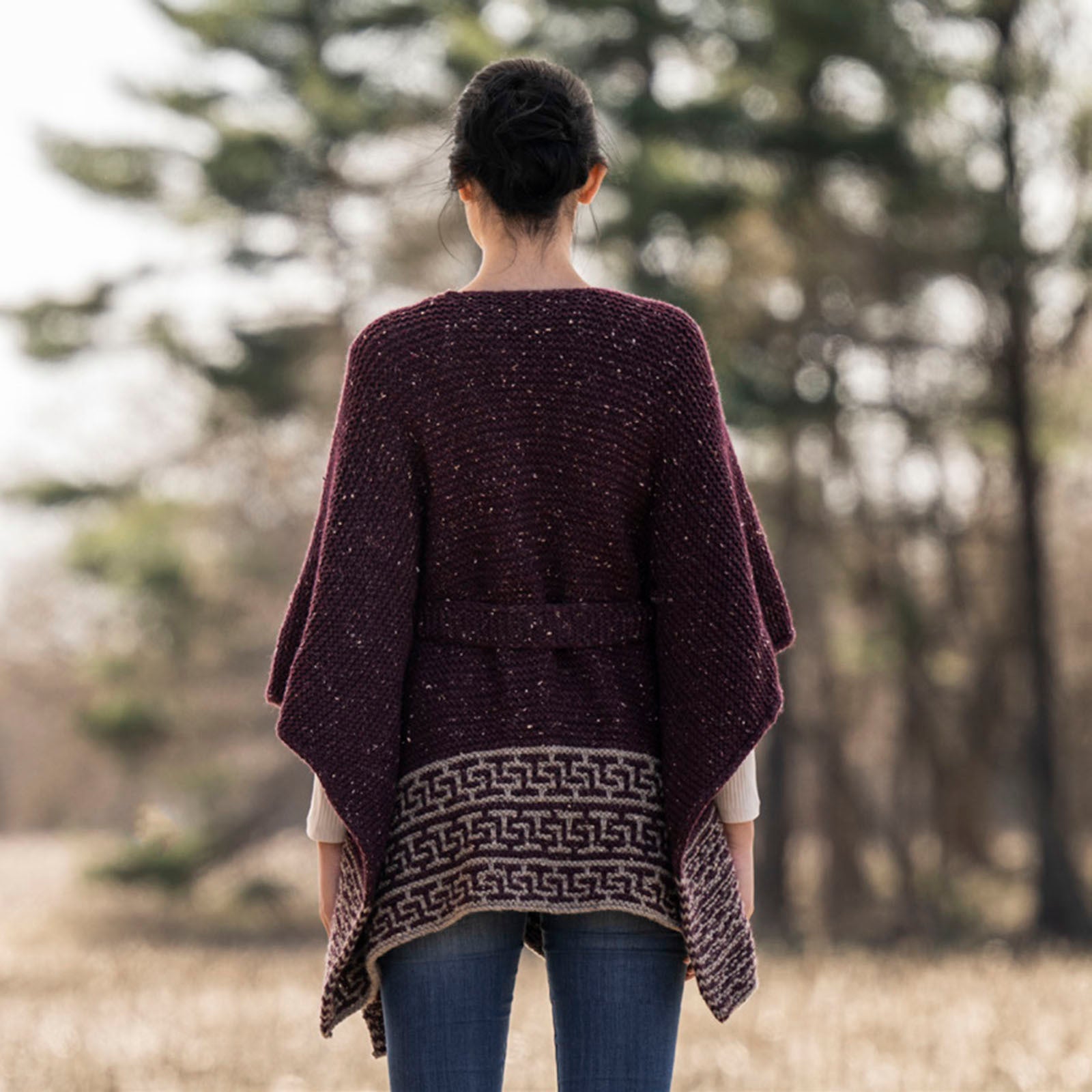 Blue Sky Fibers Bellingham Ruana Cape Knitting Pattern