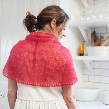 Churchmouse Studio Demi Lune Scarf in Rowan Kidsilk Haze/Tosh Silk Cloud
