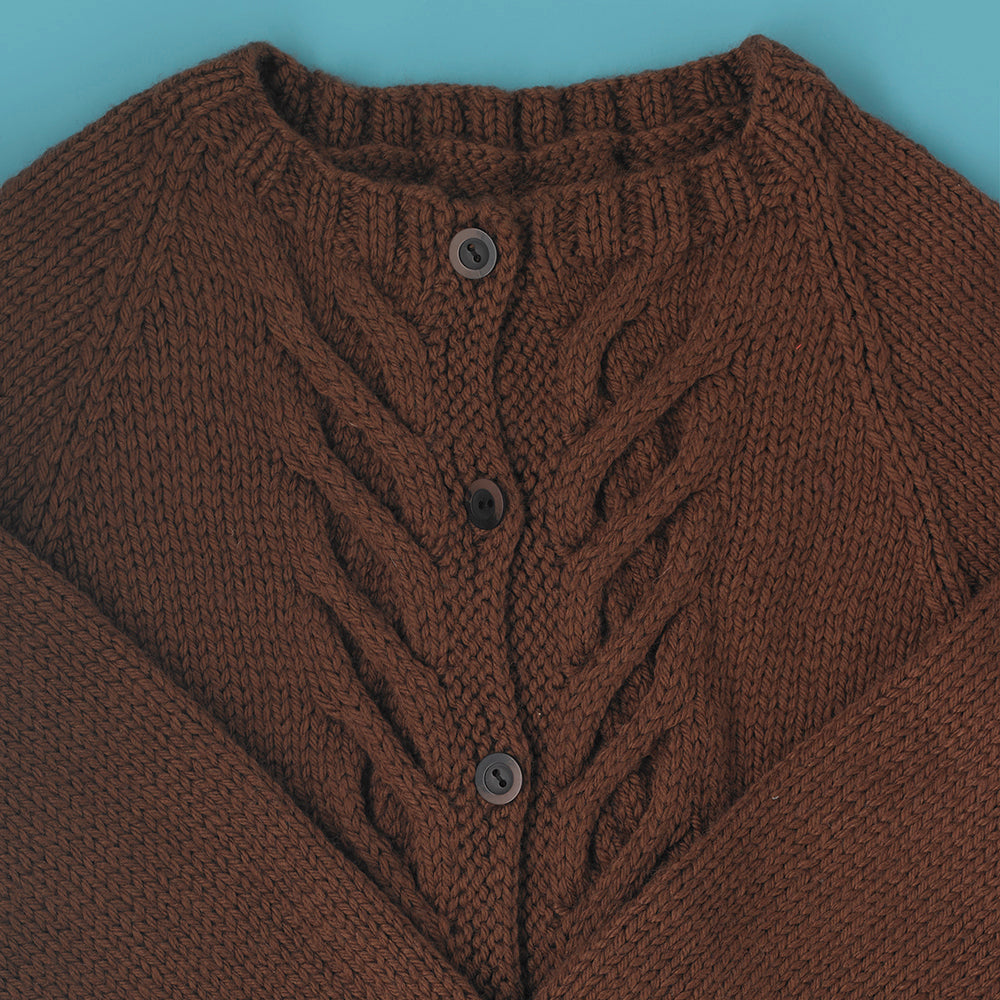 Paintbox Yarns Stormy Staghorn Cardigan Knitting Pattern