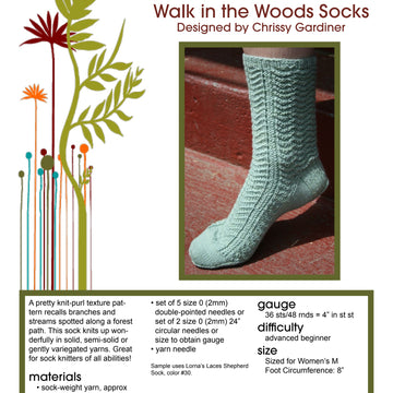 Gardiner Yarn Works Walk Socks Knitting Pattern