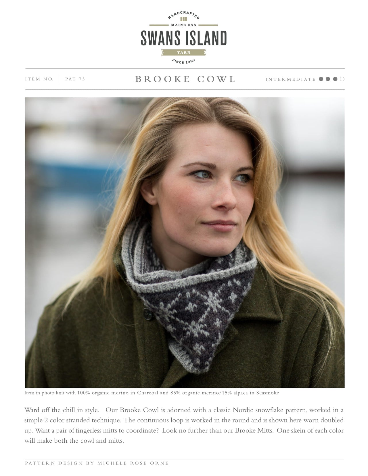 Swans Island Brooke Cowl Knitting Pattern