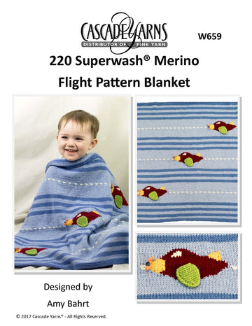 Flight Pattern Blanket in Cascade Yarns 220 Superwash® Merino - W659 - Free PDF