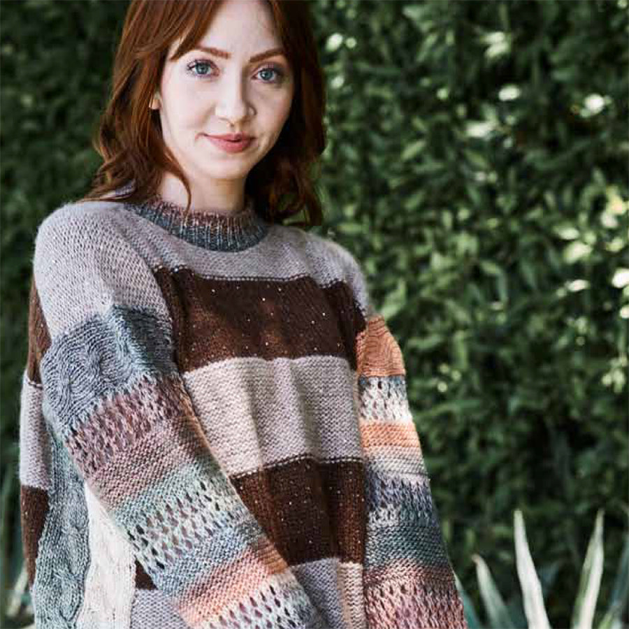 Trendsetter Yarns L Stride & Cheerleader - Cabled Edge Pullover
