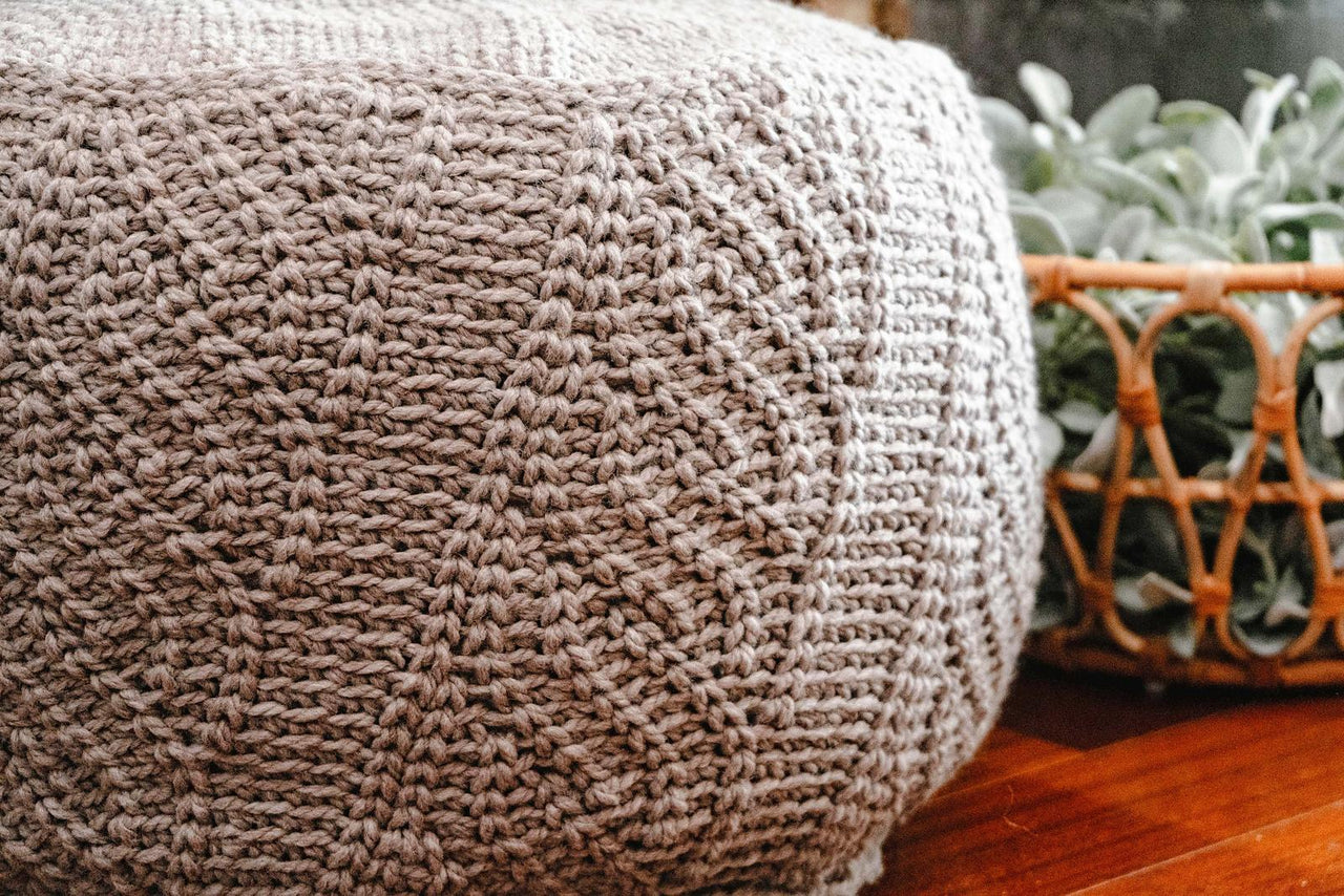 If The Slipper Fits Cable Floor Pouf