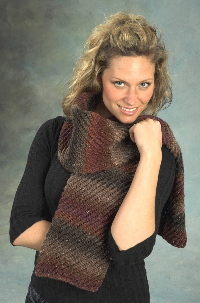 Diagonal Tube Scarf Knitting Pattern