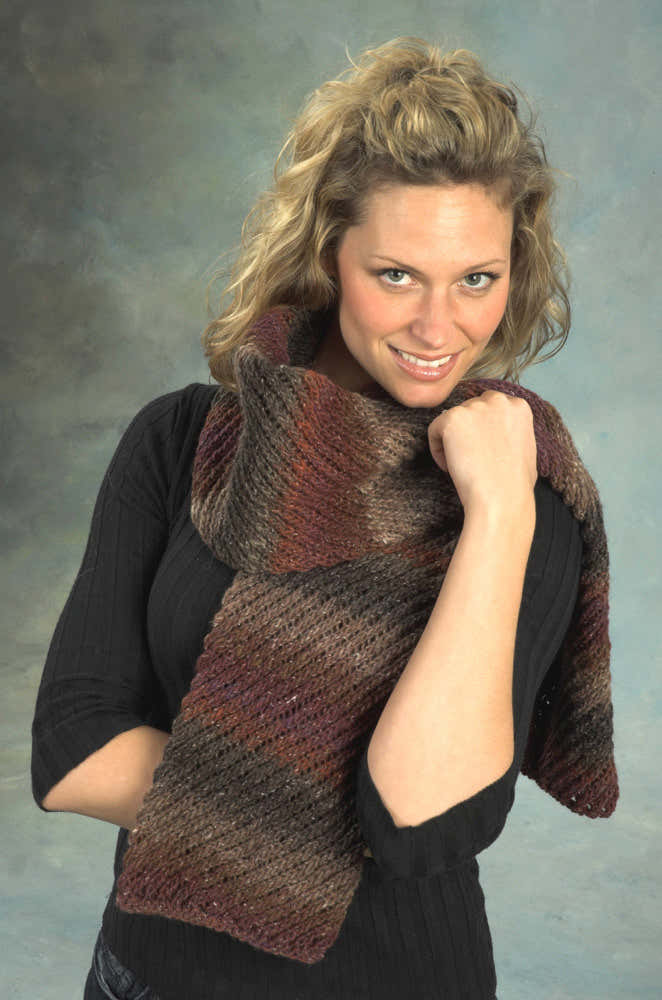 Diagonal Tube Scarf Knitting Pattern
