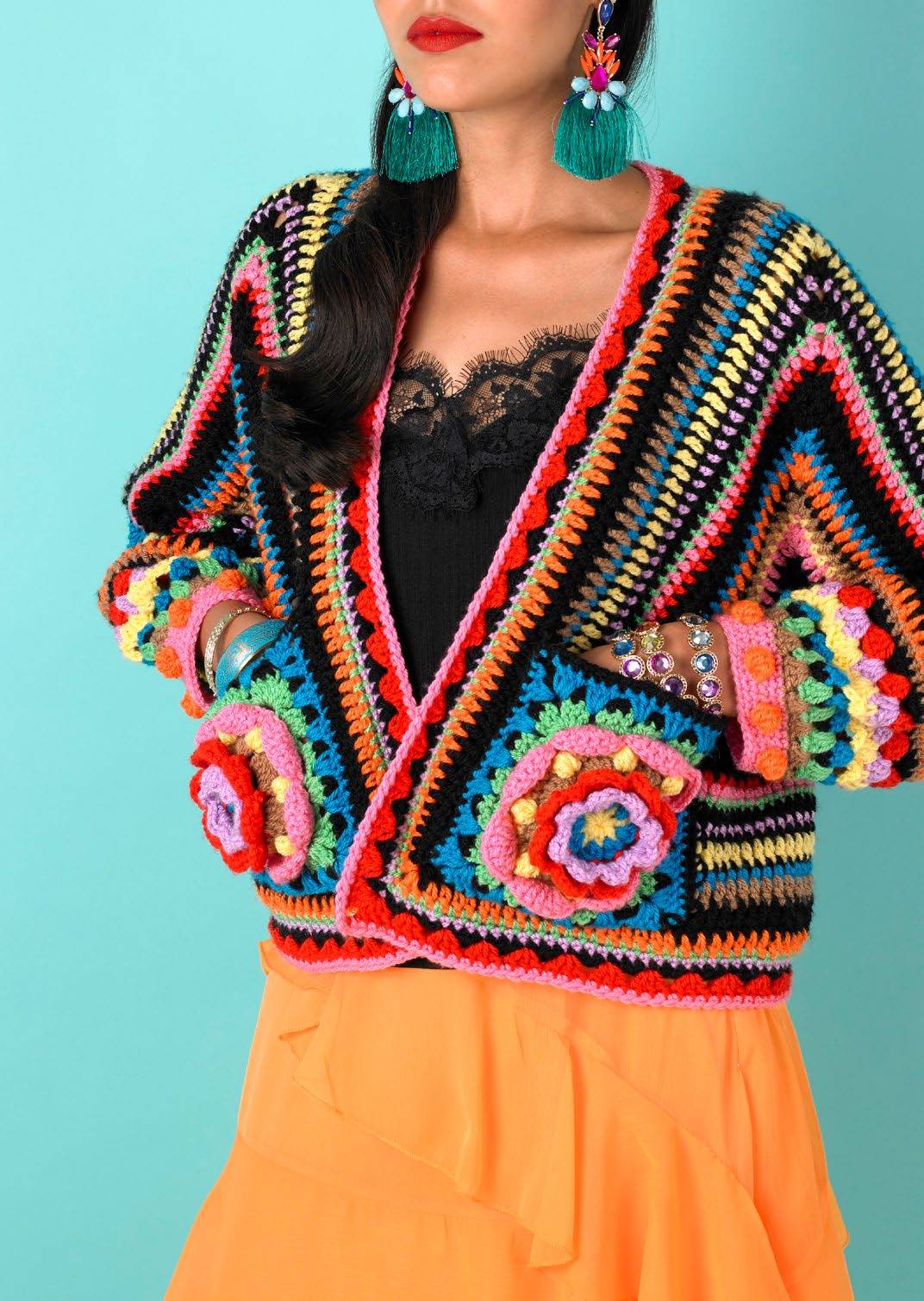 Paintbox Yarns Blooming Bomber Jacket Crochet Pattern