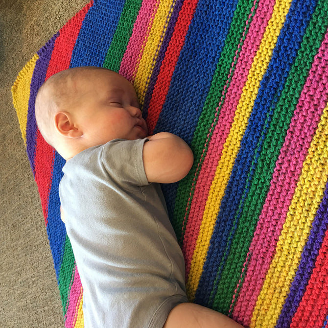 Plymouth Yarn Diagonal Baby Blanket Knitting Pattern