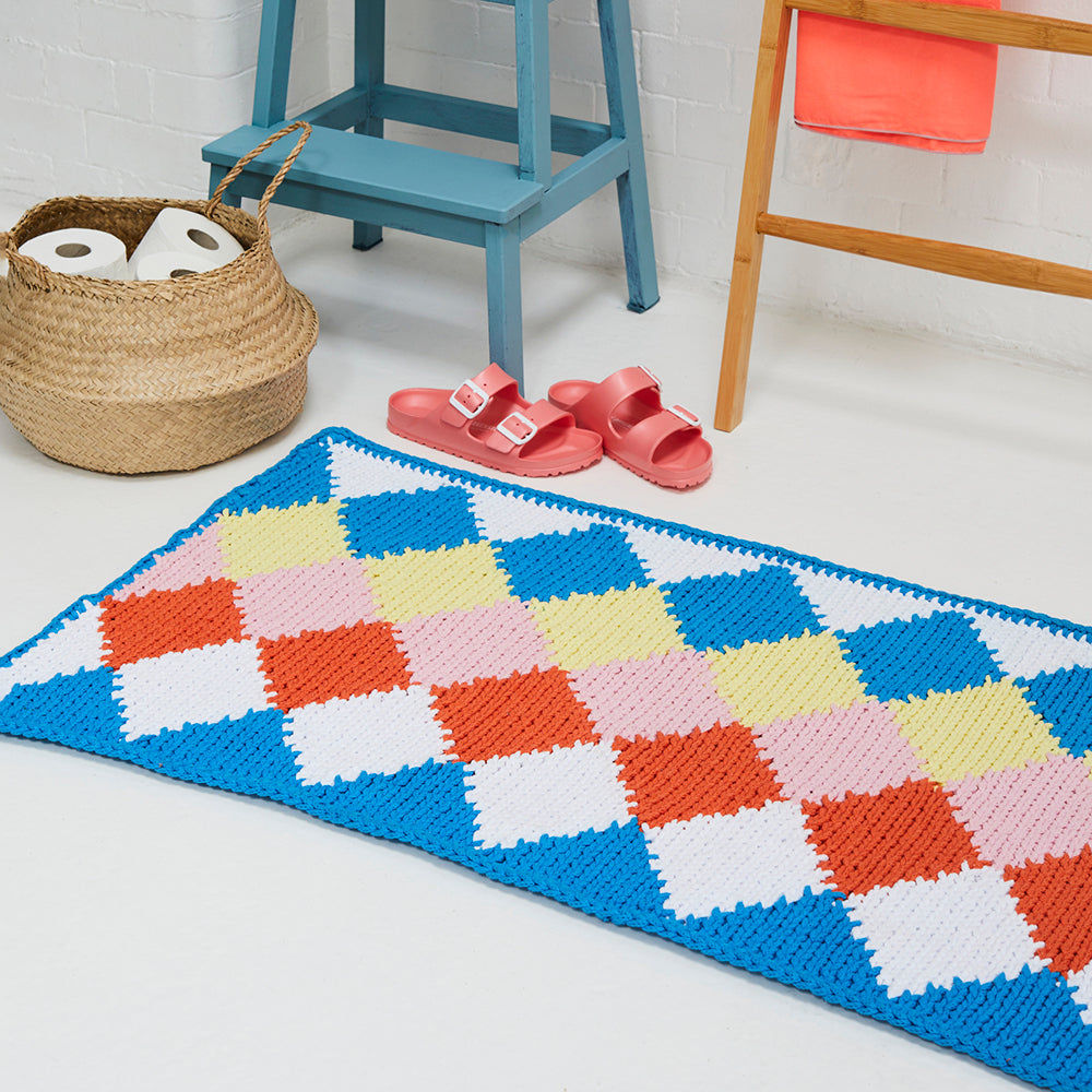 Paintbox Yarns Dazzling Diamond Bath Mat Knitting Pattern