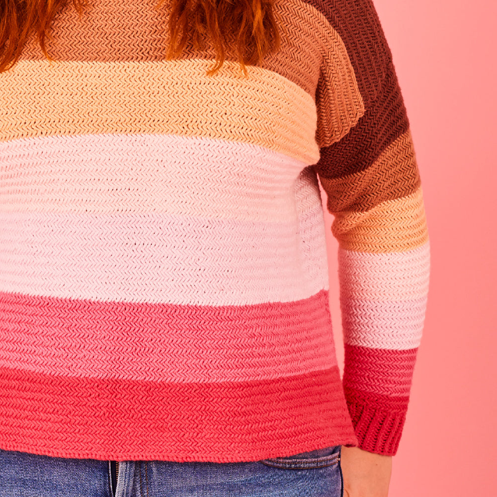 Paintbox Yarns Ombre Herringbone Jumper Knitting Pattern