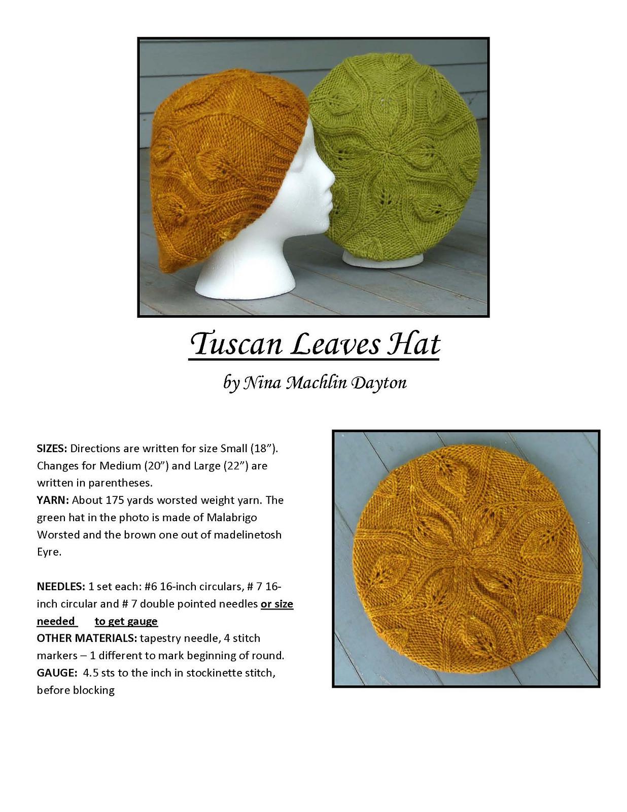 Tuscan Leaves Hat