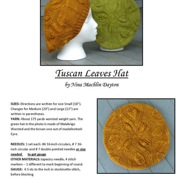 Tuscan Leaves Hat