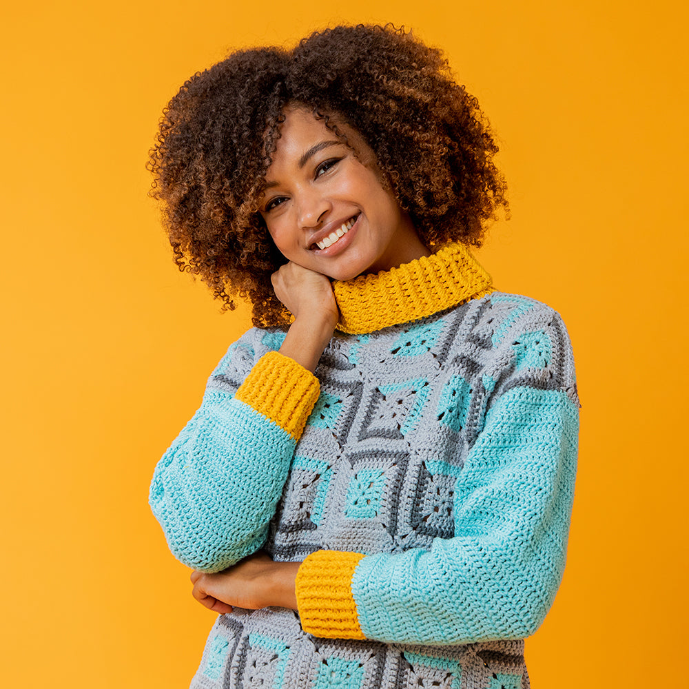 Paintbox Yarns Pixelated Sweater Crochet Pattern