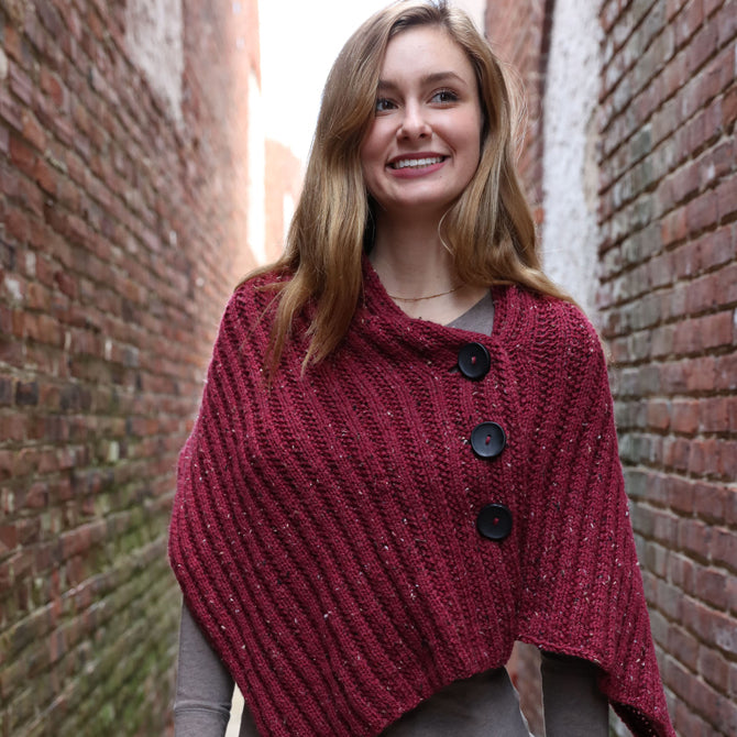 Plymouth Yarn Button Wrap Knitting Pattern