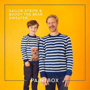 Paintbox Yarns Sailor Stripe and Buddy the Bear Sweater