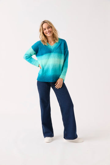 Sirdar Truly Madly Deep V Sweater in Jewelspun Ombre PDF