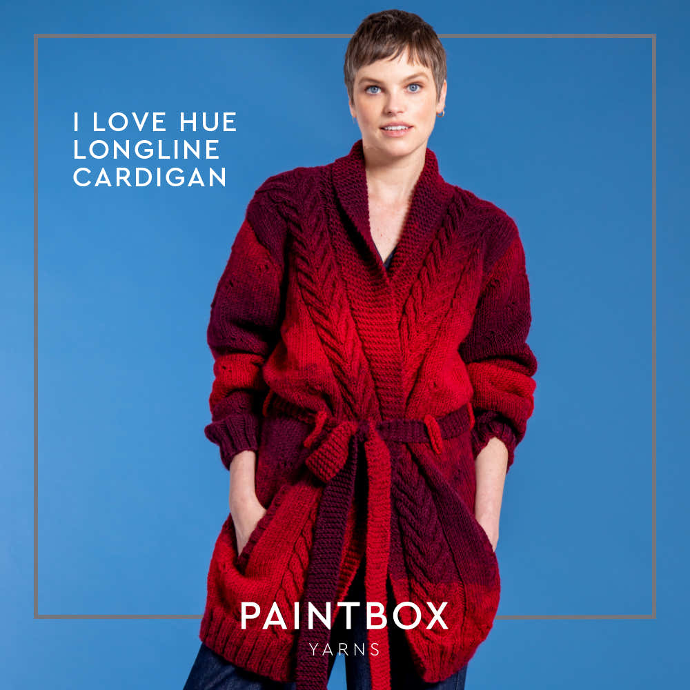 I Love Hue Longline Cardigan - Free Knitting Pattern Pattern