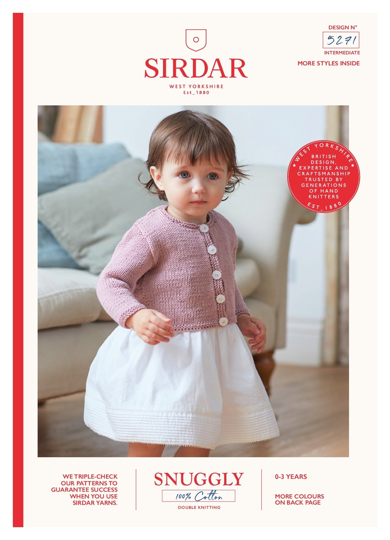 Sirdar 5271 Long and Short Sleeve Cardigans in Snuggly 100% Cotton PDF