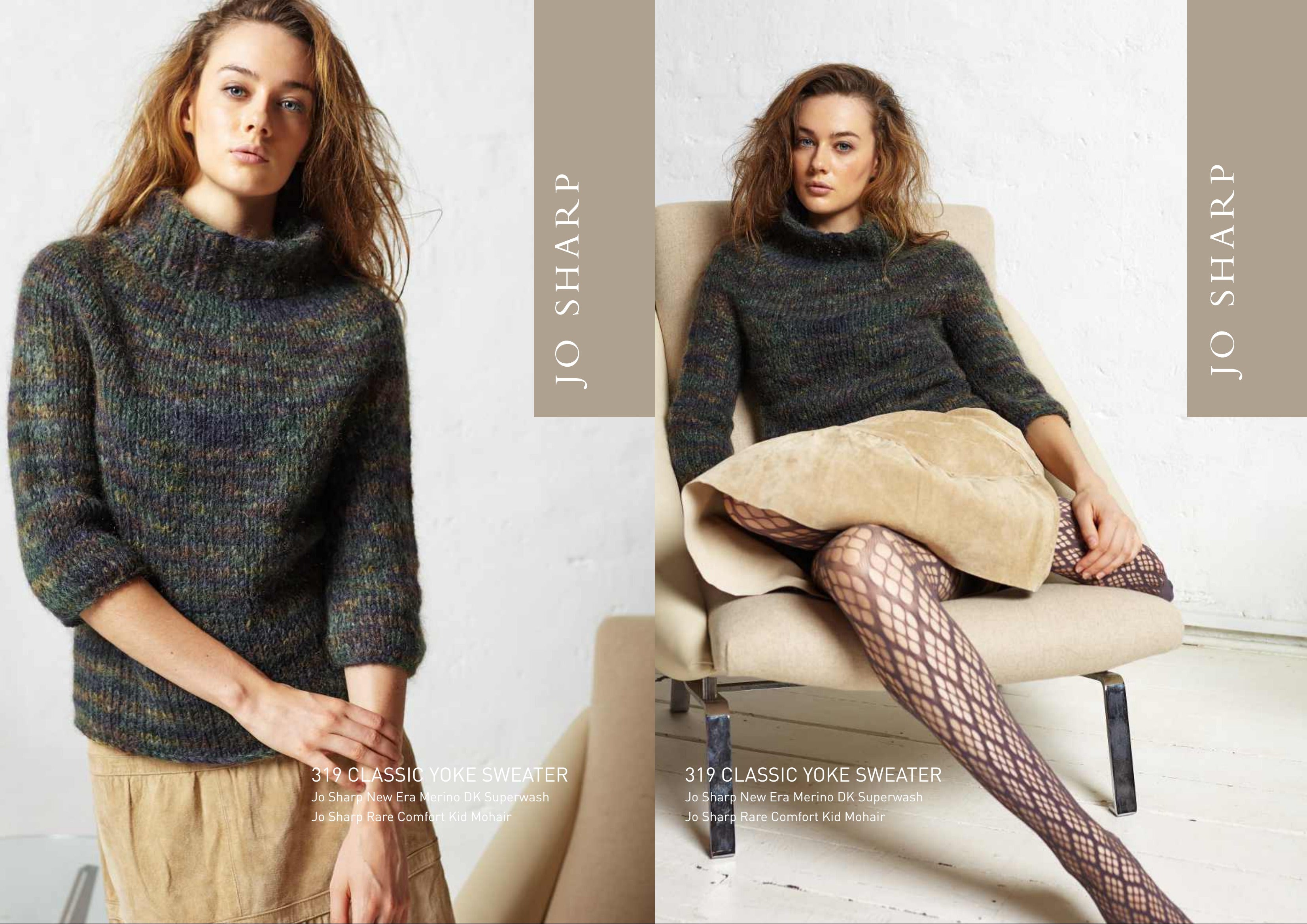 Jo Sharp Classic Yoke Sweater Jumper Knitting Pattern